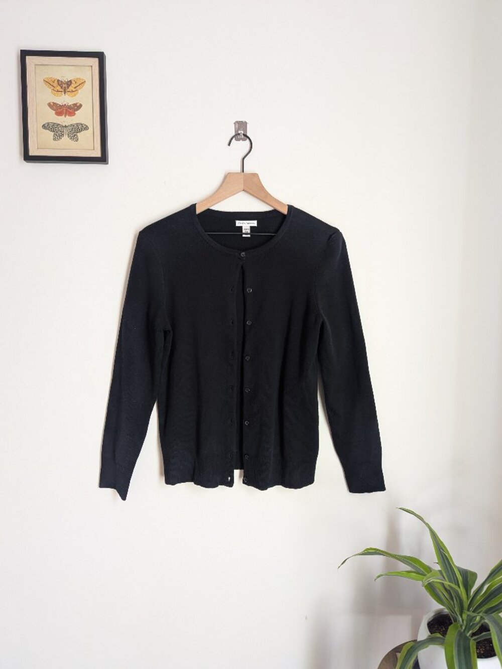 Croft & Barrow Long Sleeve Button Cardigan Women's Black Size M Petite